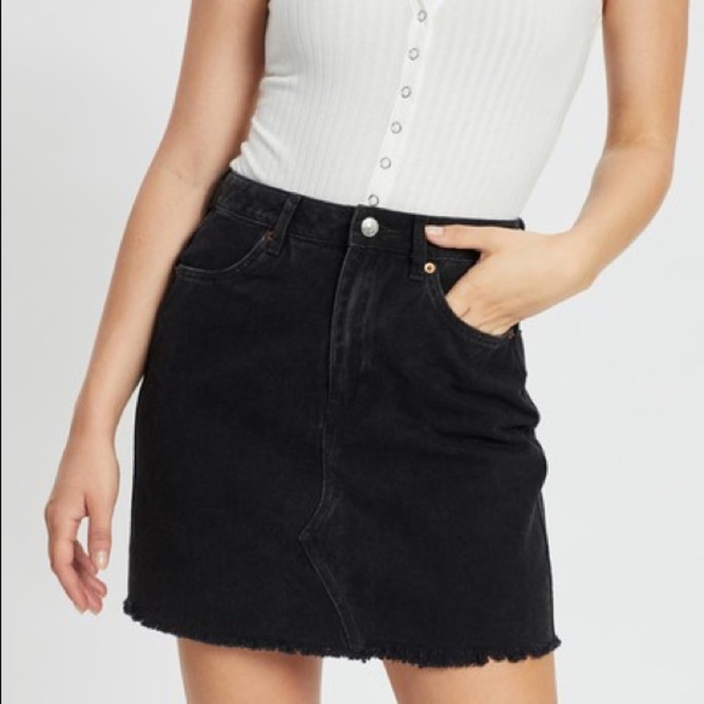 ROXY  Mini Denim Blue Frayed Skirt